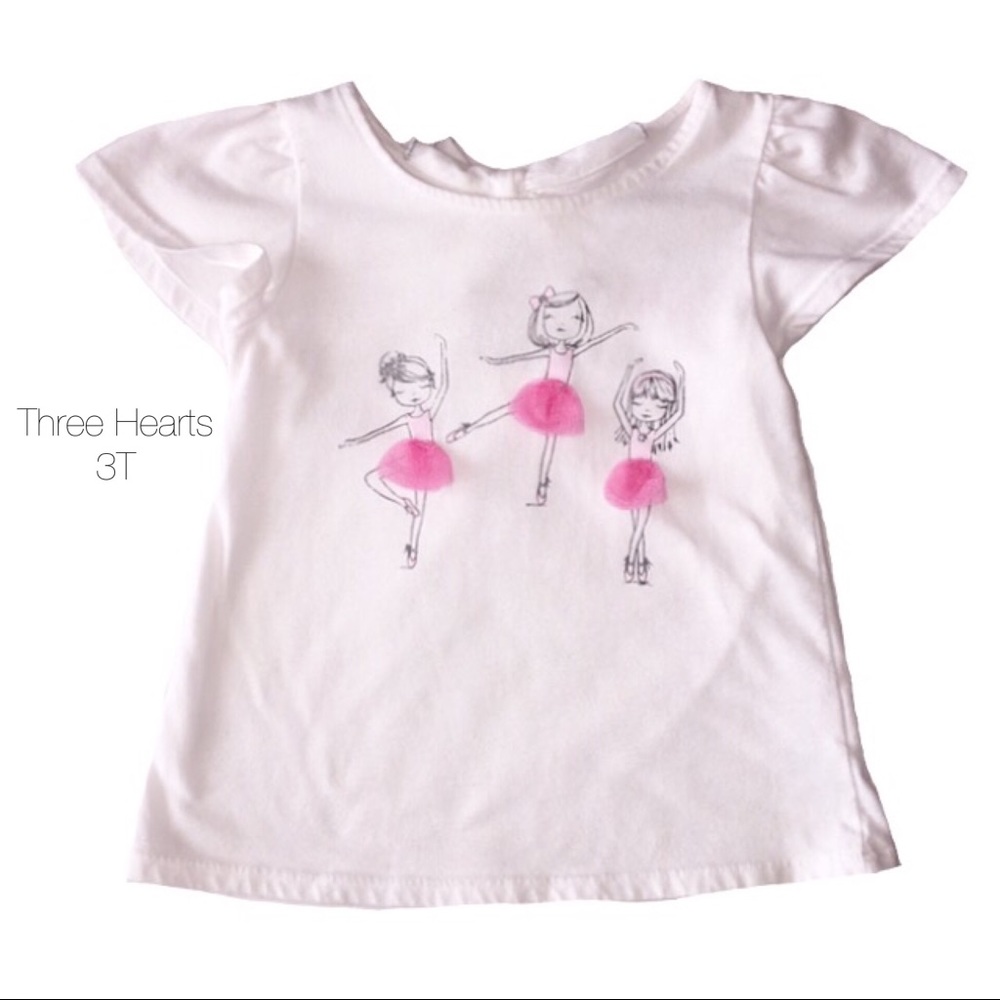 Three Hearts White Flare Ballerina Top 3T